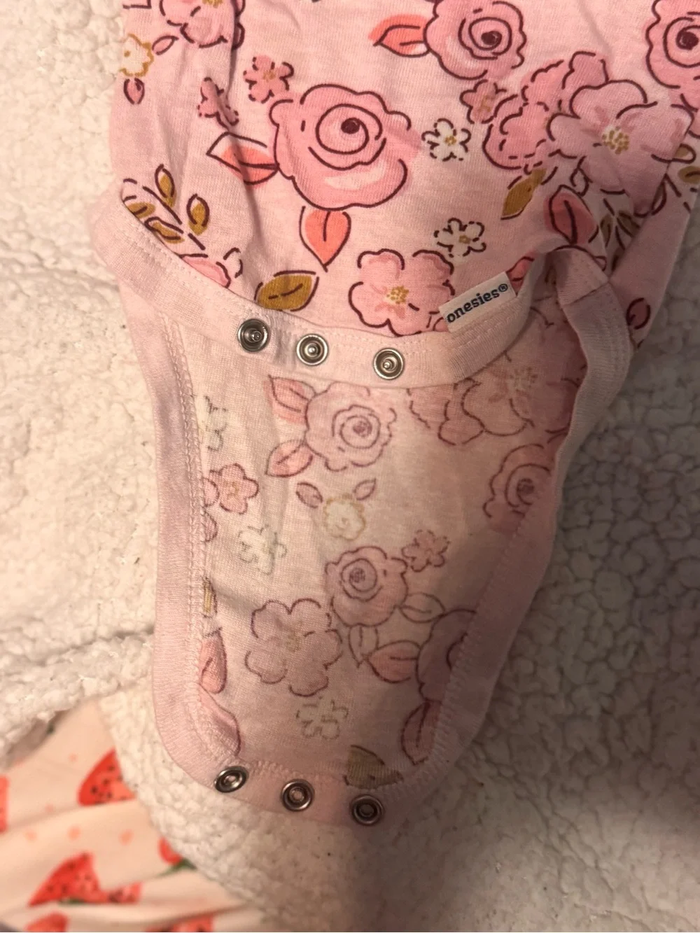 Gerber Pink Floral Baby Bodysuit with Rose Print